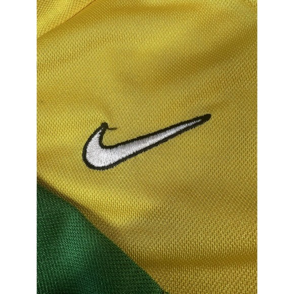 VTG Nike R9 Ronaldo Brazil Training Jersey Size XL Yellow Green - Picture 5 of 6